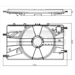 Držiak ventilátora chladiča TYC 825-0017-1