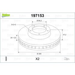 Brzdový kotúč VALEO 197153