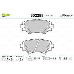 Sada brzdových platničiek kotúčovej brzdy VALEO 302288