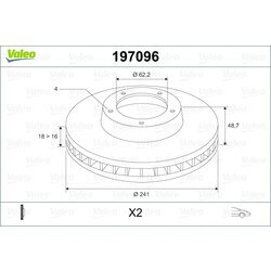 Brzdový kotúč VALEO 197096