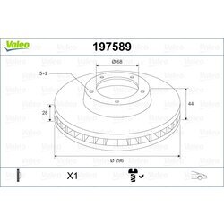 Brzdový kotúč VALEO 197589