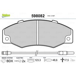 Sada brzdových platničiek kotúčovej brzdy VALEO 598082