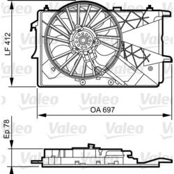 Ventilátor chladenia motora VALEO 696373