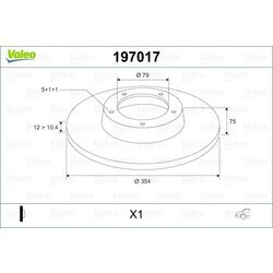 Brzdový kotúč VALEO 197017