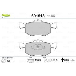 Sada brzdových platničiek kotúčovej brzdy VALEO 601518