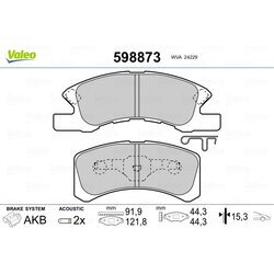 Sada brzdových platničiek kotúčovej brzdy VALEO 598873