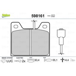 Sada brzdových platničiek kotúčovej brzdy VALEO 598161