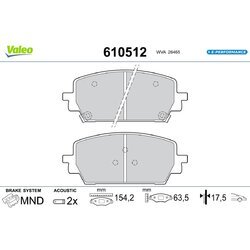 Sada brzdových platničiek kotúčovej brzdy VALEO 610512