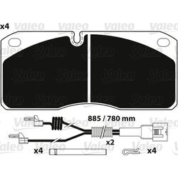 Sada brzdových platničiek kotúčovej brzdy VALEO 882255