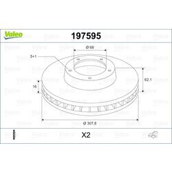 Brzdový kotúč VALEO 197595