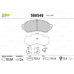 Sada brzdových platničiek kotúčovej brzdy VALEO 598548