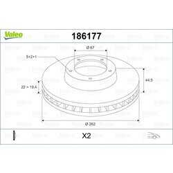 Brzdový kotúč VALEO 186177