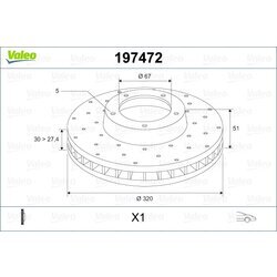 Brzdový kotúč VALEO 197472