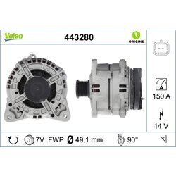 Alternátor VALEO 443280