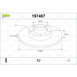 Brzdový kotúč VALEO 197467