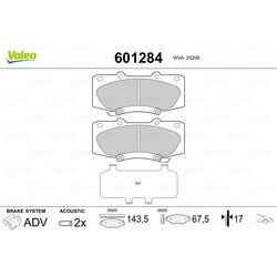 Sada brzdových platničiek kotúčovej brzdy VALEO 601284
