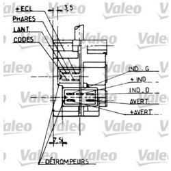 Spínač riadenia VALEO 251203 - obr. 1