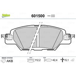 Sada brzdových platničiek kotúčovej brzdy VALEO 601500