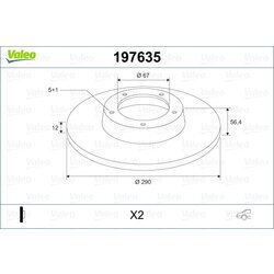 Brzdový kotúč VALEO 197635