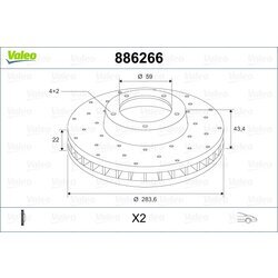 Brzdový kotúč VALEO 886266