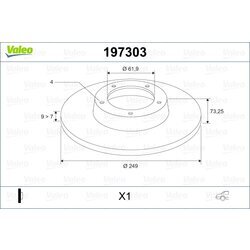 Brzdový kotúč VALEO 197303