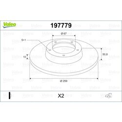 Brzdový kotúč VALEO 197779