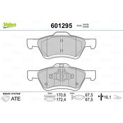 Sada brzdových platničiek kotúčovej brzdy VALEO 601295