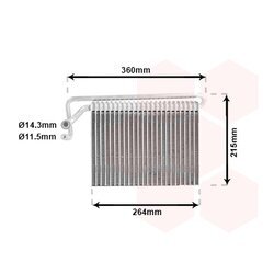 Výparník klimatizácie VAN WEZEL 0600V024