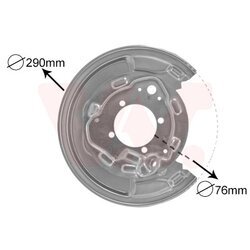 Ochranný plech proti rozstreku, Brzdový kotúč VAN WEZEL 5307374