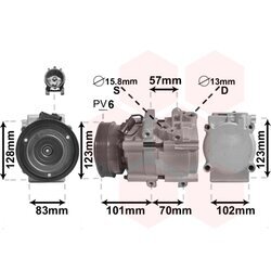 Kompresor klimatizácie VAN WEZEL 8200K209