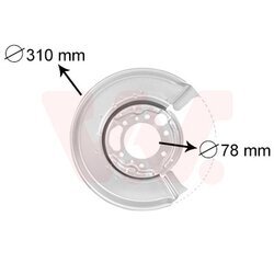 Ochranný plech proti rozstreku, Brzdový kotúč VAN WEZEL 3075374