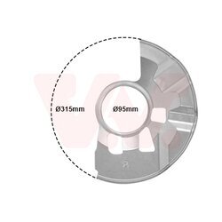 Ochranný plech proti rozstreku, Brzdový kotúč VAN WEZEL 2754371