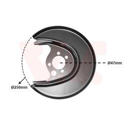 Ochranný plech proti rozstreku, Brzdový kotúč VAN WEZEL 5824373