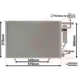 Kondenzátor klimatizácie VAN WEZEL 18015707