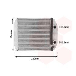 Výmenník tepla vnútorného kúrenia VAN WEZEL 43016701