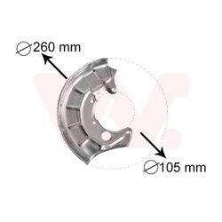 Ochranný plech proti rozstreku, Brzdový kotúč VAN WEZEL 5880372