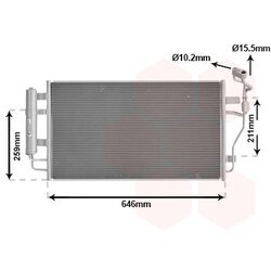 Kondenzátor klimatizácie VAN WEZEL 13015713