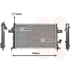 Chladič motora VAN WEZEL 37012294