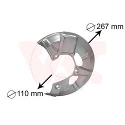 Ochranný plech proti rozstreku, Brzdový kotúč VAN WEZEL 5830371