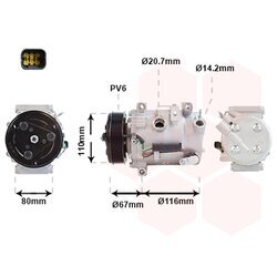 Kompresor klimatizácie VAN WEZEL 0901K725