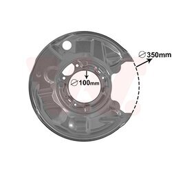 Ochranný plech proti rozstreku, Brzdový kotúč VAN WEZEL 3032374