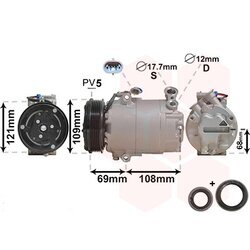 Kompresor klimatizácie VAN WEZEL 3700K317