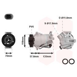 Kompresor klimatizácie VAN WEZEL 3700K496