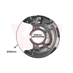 Ochranný plech proti rozstreku, Brzdový kotúč VAN WEZEL 5328371