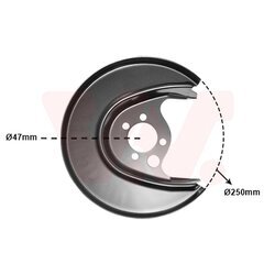 Ochranný plech proti rozstreku, Brzdový kotúč VAN WEZEL 5824374
