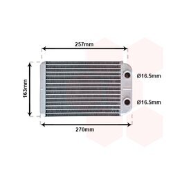 Výmenník tepla vnútorného kúrenia VAN WEZEL 17006254