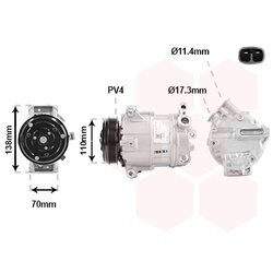 Kompresor klimatizácie VAN WEZEL 1701K703