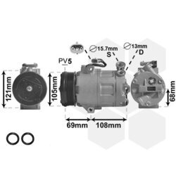 Kompresor klimatizácie VAN WEZEL 3700K138