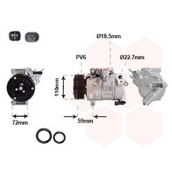 Kompresor klimatizácie VAN WEZEL 1801K730