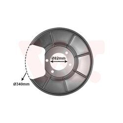Ochranný plech proti rozstreku, Brzdový kotúč VAN WEZEL 1881373